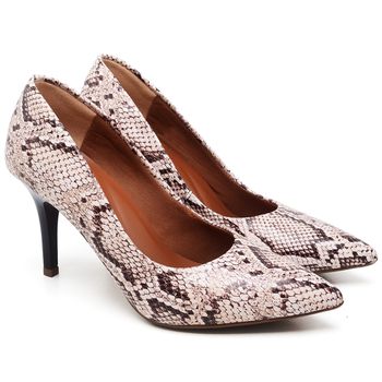 Scarpin Salto Médio Animalier Branco - ELLA´S ONLINE | Calçados e Acessórios Femininos
