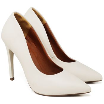 Scarpin Salto Alto Napa Off White - ELLA´S ONLINE | Calçados e Acessórios Femininos