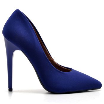 Scarpin Salto Alto Nobuck Azul - ELLA´S ONLINE | Calçados e Acessórios Femininos