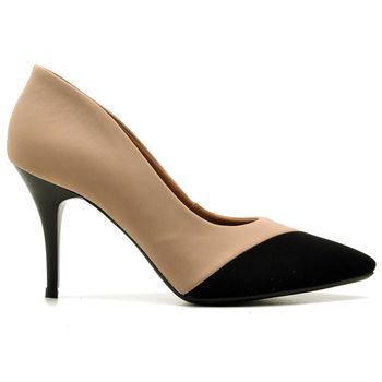  Scarpin Salto Medio Nobuck Bicolor - ELLA´S ONLINE | Calçados e Acessórios Femininos
