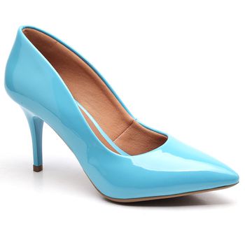Scarpin Salto Médio Fino Verniz Azul Tifany - ELLA´S ONLINE | Calçados e Acessórios Femininos