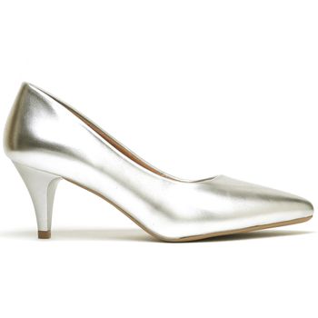 Scarpin Salto Baixo Metalizado Prata - ELLA´S ONLINE | Calçados e Acessórios Femininos