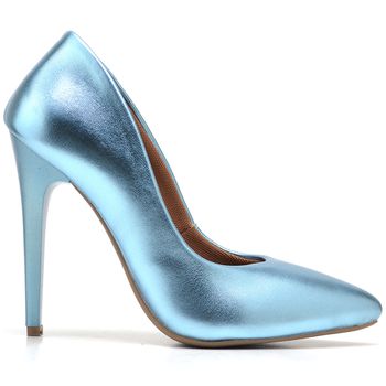  Scarpin Salto Alto Metalizado Met Celeste - ELLA´S ONLINE | Calçados e Acessórios Femininos