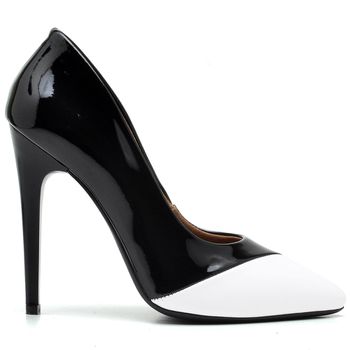 Scarpin Salto Alto Verniz Bicolor - ELLA´S ONLINE | Calçados e Acessórios Femininos