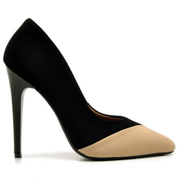  Scarpin Salto Alto Nobuck Bicolor - ELLA´S ONLINE | Calçados e Acessórios Femininos