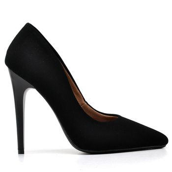 Scarpin Salto Alto Nobuck Preto - ELLA´S ONLINE | Calçados e Acessórios Femininos