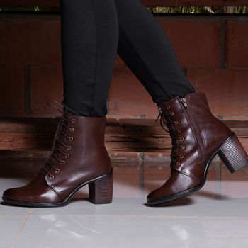 Bota Casual Feminina Dorf Couro Brown - DORF