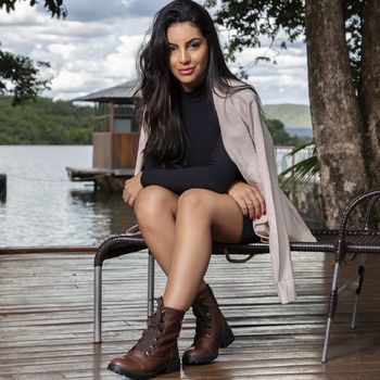 Bota Coturno Casual Feminina Dorf Couro Tabaco - DORF
