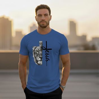 Camiseta Jesus + Leão Algodão Royal - Ever Way