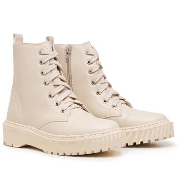 Bota Coturno Rafaela Off White - Ever Way