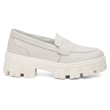 Mocassim em Couro Elisa Anita Off White - Ever Way