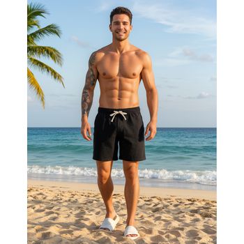 Short De Linho Masculino Preto - Ever Way