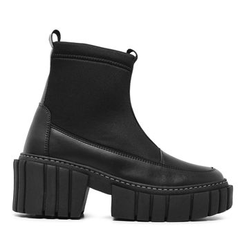 Bota Coturno Livia Com Ziper Preta - Ever Way