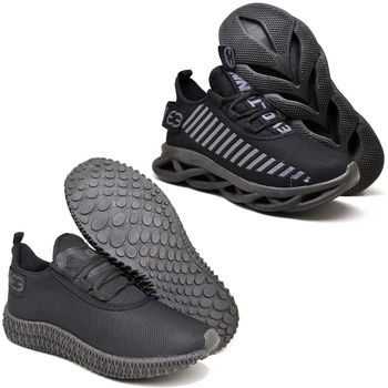 Kit 2 Tênis Unissex Evoltenn Easy Modelos Diferentes Black