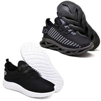 Kit 2 Tênis Unissex Evoltenn Easy Modelos Diferentes Black e Preto e Branco