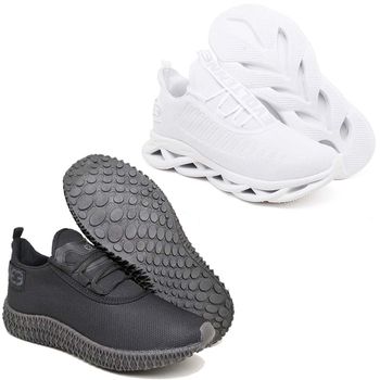 Kit 2 Tênis Unissex Evoltenn Easy Modelos Diferentes White e Black