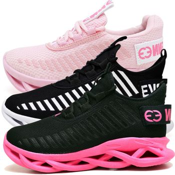 Kit 3 Tênis Easy Style Unissex Evoltenn Solado Trançado Preto Pink, Preto Branco e Rosa