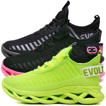 Kit 3 Tênis Easy Style Unissex Evoltenn Solado Trançado Verde, Pink e Black