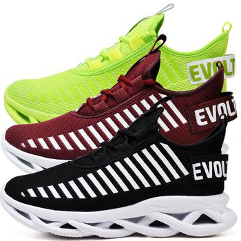 Kit 3 Tênis Easy Style Unissex Evoltenn Solado Trançado Verde, Preto Branco e Bordo