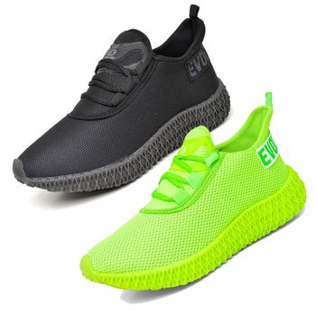 Kit 2 Tênis Boost Unissex Evoltenn Esportivo Colmeia Verde e Black