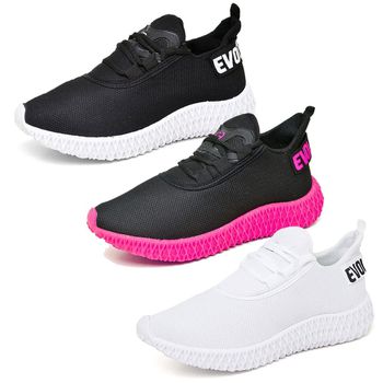 Kit 3 Tênis Boost Unissex Evoltenn Esportivo Colmeia Preto Rosa, Branco e Preto Branco