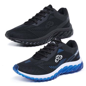Kit 2 Tênis Masculino Esportivo Evoltenn Tube Runner Black e Azul
