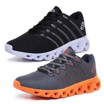 Kit 2 Tênis Masculino Esportivo Evoltenn Running Nuvem Preto e Cinza