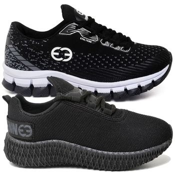 Kit 2 Tênis Infantil Evoltenn Confortável Modelos Diferentes Preto e Black