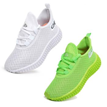 Kit 2 Tênis Infantil Esportivo Colmeia Branco e Verde - Evoltenn