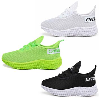 Kit 3 Tênis Infantil Esportivo Colmeia Branco, Preto Branco e Verde - Evoltenn