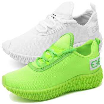 Kit 2 Tênis Infantil Esportivo Colmeia Branco e Verde