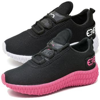 Kit 2 Tênis Infantil Esportivo Colmeia Preto Branco e Preto Rosa