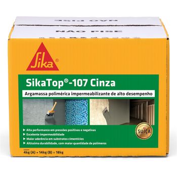 SIKA TOP 107 CINZA CAIXA 18 KG - FLUZÃO CONSTRUÇÃO
