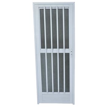 PORTA DE ALUMÍNIO BRANCA VIDRO LISO 210X80cm DIREI... - FLUZÃO CONSTRUÇÃO