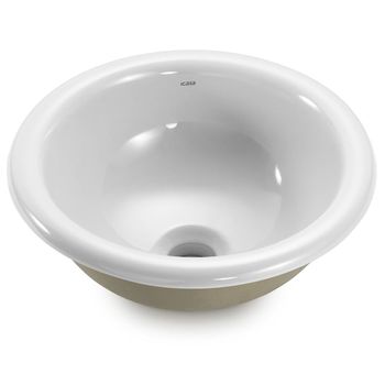 CUBA DE SOBREPOR 32CM REDONDA BRANCA ICASA - FLUZÃO CONSTRUÇÃO