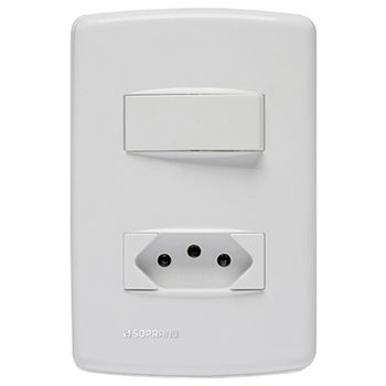 INTERRUPTOR TECLA SIMPLES + 1 TOMADA 2P+T 10A/250V... - FLUZÃO CONSTRUÇÃO