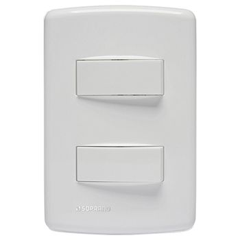 INTERRUPTOR DUPLO TECLA SIMPLES 10A/250V 4X2 DUALE... - FLUZÃO CONSTRUÇÃO