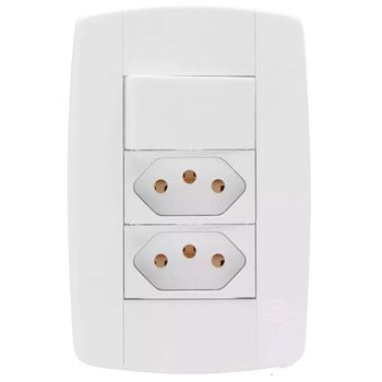 INTERRUPTOR SIMPLES + 2 TOMADA 10A 250V 4X2 LEV IL... - FLUZÃO CONSTRUÇÃO
