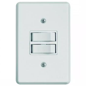 INTERRUPTOR DUPLO SIMPLES 6A/250V 4X2 PRATIKA ILUM - FLUZÃO CONSTRUÇÃO