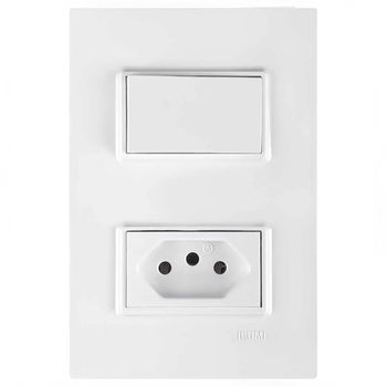 INTERRUPTOR TECLA SIMPLES + TOMADA 10A/250V 4X2 VI... - FLUZÃO CONSTRUÇÃO