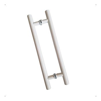 PUXADOR DE PORTA TUBULAR ALUM BRANCO 32X40CM - FLUZÃO CONSTRUÇÃO