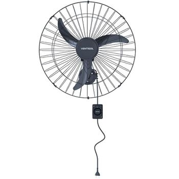 VENTILADOR OSCILANTE DE PAREDE 60CM PRETO 127V PRE... - FLUZÃO CONSTRUÇÃO