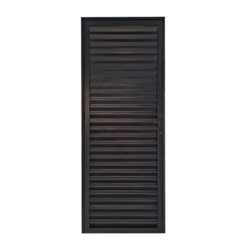 PORTA 210X80 1 FOLHA VENEZIANA TOTAL PRETA DIREITA - FLUZÃO CONSTRUÇÃO