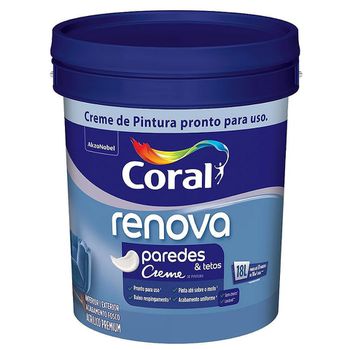 TINTA CORAL RENOVA BRANCO FOSCO BALDE 18 LITROS - FLUZÃO CONSTRUÇÃO