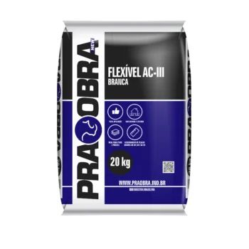 ARGAMASSA FLEXIVEL BRANCO AC3 20KG PRAOBRA - FLUZÃO CONSTRUÇÃO