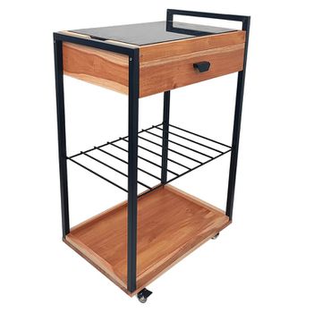 CARRINHO PARA CHURRASCO KOPER COM GAVETA E PEDRA - FLUZÃO CONSTRUÇÃO