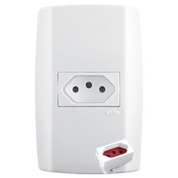 TOMADA HORIZONTAL 4X2 SLIM ILUMI - FLUZÃO CONSTRUÇÃO