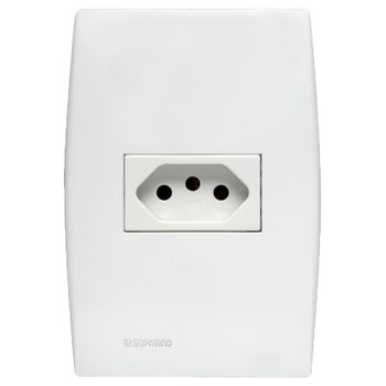 Tomada Horizontal Simples 2p+t 250v 4x2 Ilus Sopra... - FLUZÃO CONSTRUÇÃO