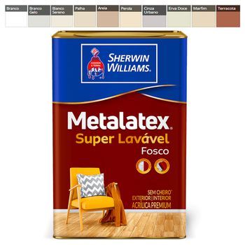 TINTA METALATEX SUPER LAVÁVEL 18 LITROS SHERWIN WI... - FLUZÃO CONSTRUÇÃO