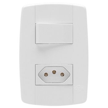 INTERRUPTOR TECLA SIMPLES 10A + 1 TOMADA 250V 4x2 ... - FLUZÃO CONSTRUÇÃO